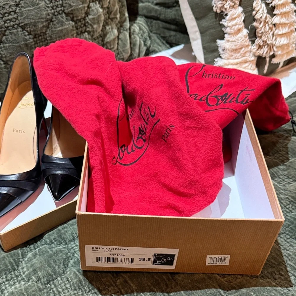 Christian Louboutin Black Patent Leather Heels - Picture 2 of 14